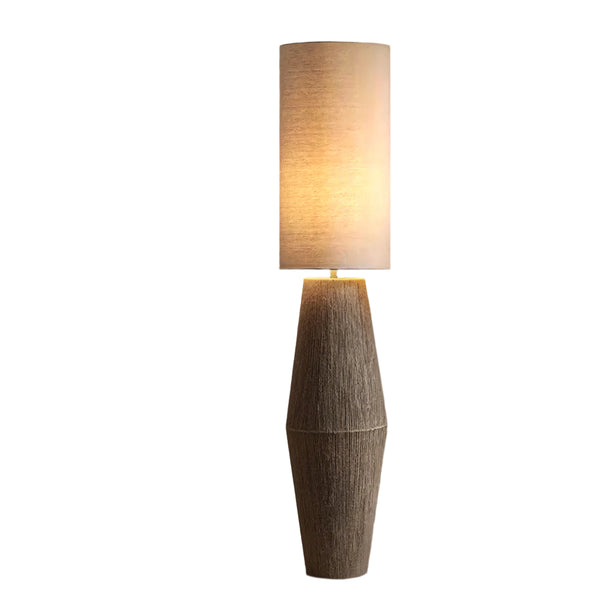 Elise Rustic Woven Rope Base Linen Shade Floor Lamp