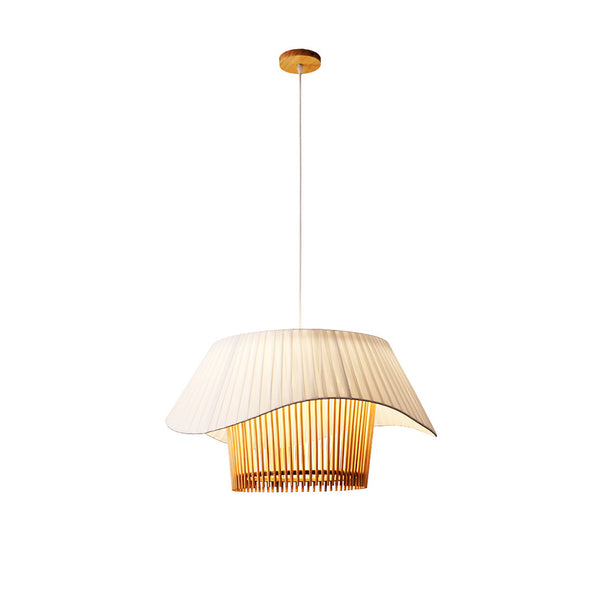 Elodie Natural Wavy Wood Pendant Light