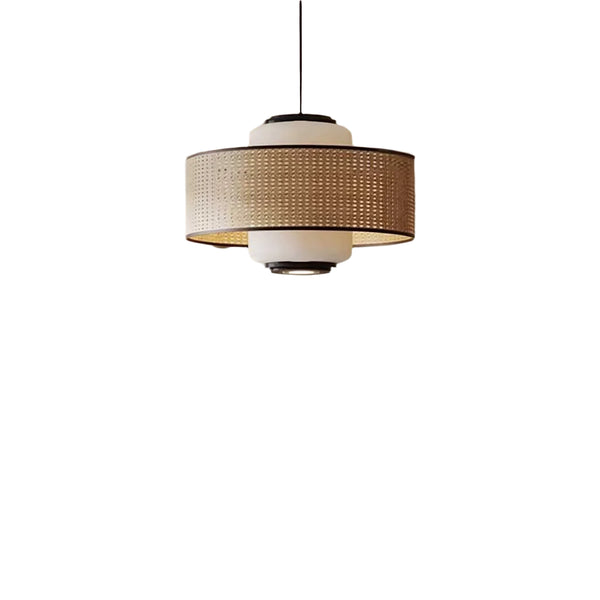 Olivia Natural Rattan Rustic Lantern Pendant Light